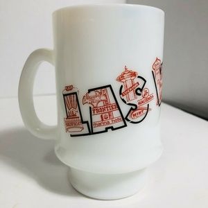 Las Vegas White Milk Glass Pedestal Coffee Cup